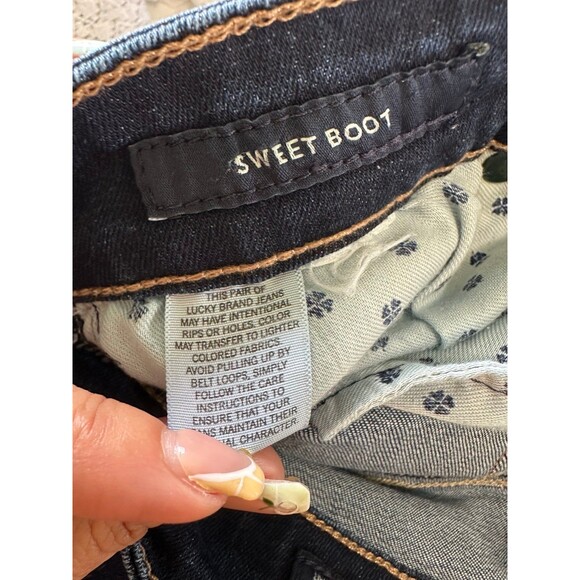 Lucky Brand Orta Premium Mid Rise Sweet Boot Side Slits Cropped Denim Jeans 2/26 - Picture 9 of 10